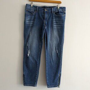 Seven7 Distressed Medium Wash Skinny Jeans Size 10